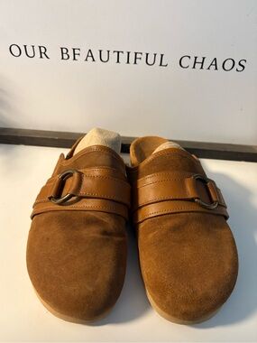 See By Chloe Tan Brown Suede Leather Slip-On Mules
